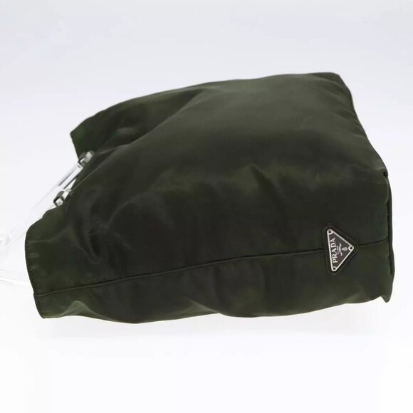 PRADA Hand Bag Nylon Green Clear Silver Auth 88240 - Picture 6 of 16